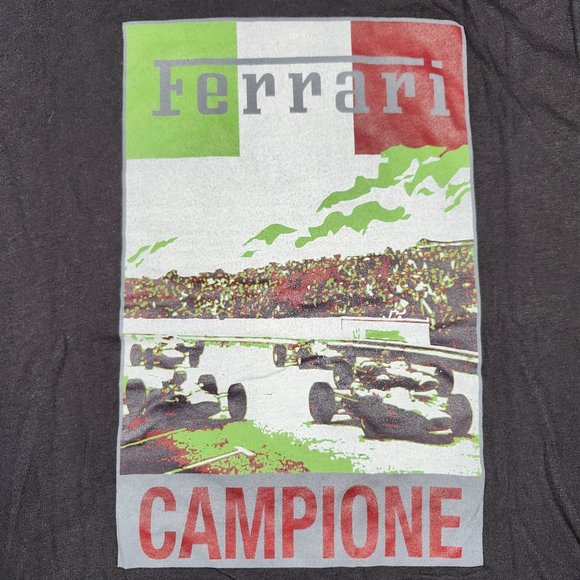 Puma Ferrari Campione Classic 1960s F1 Racing Graphic Black Mens Large T-Shirt - Picture 2 of 11
